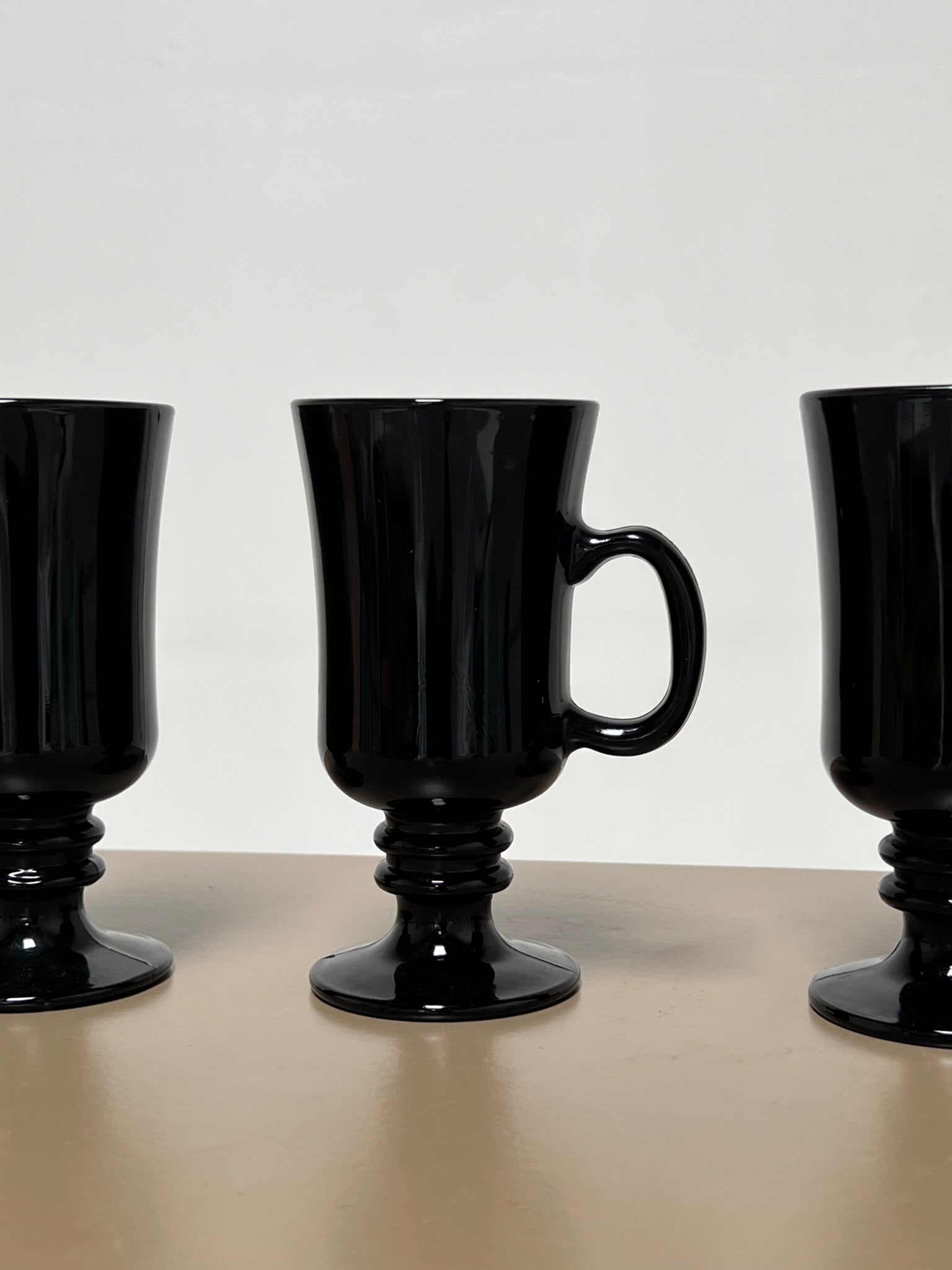 Libbey Irish Black Ceramic Mugs
