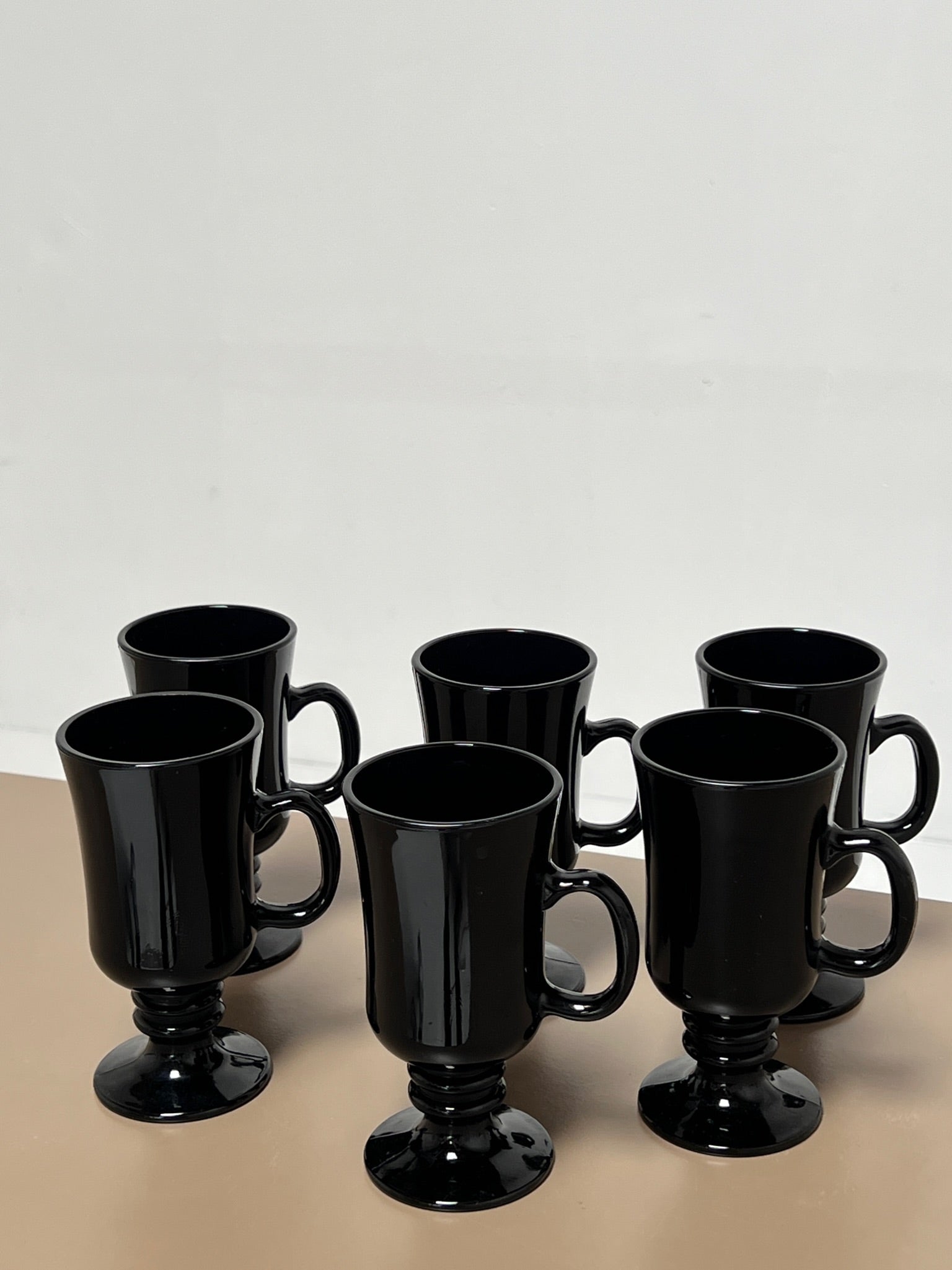 Libbey Irish Black Ceramic Mugs