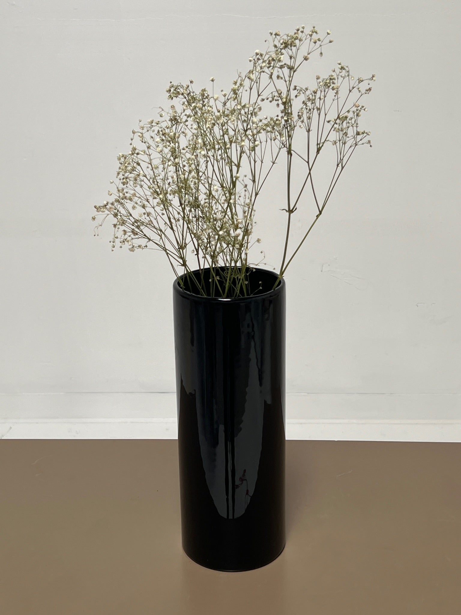 Black Cylindrical Vase