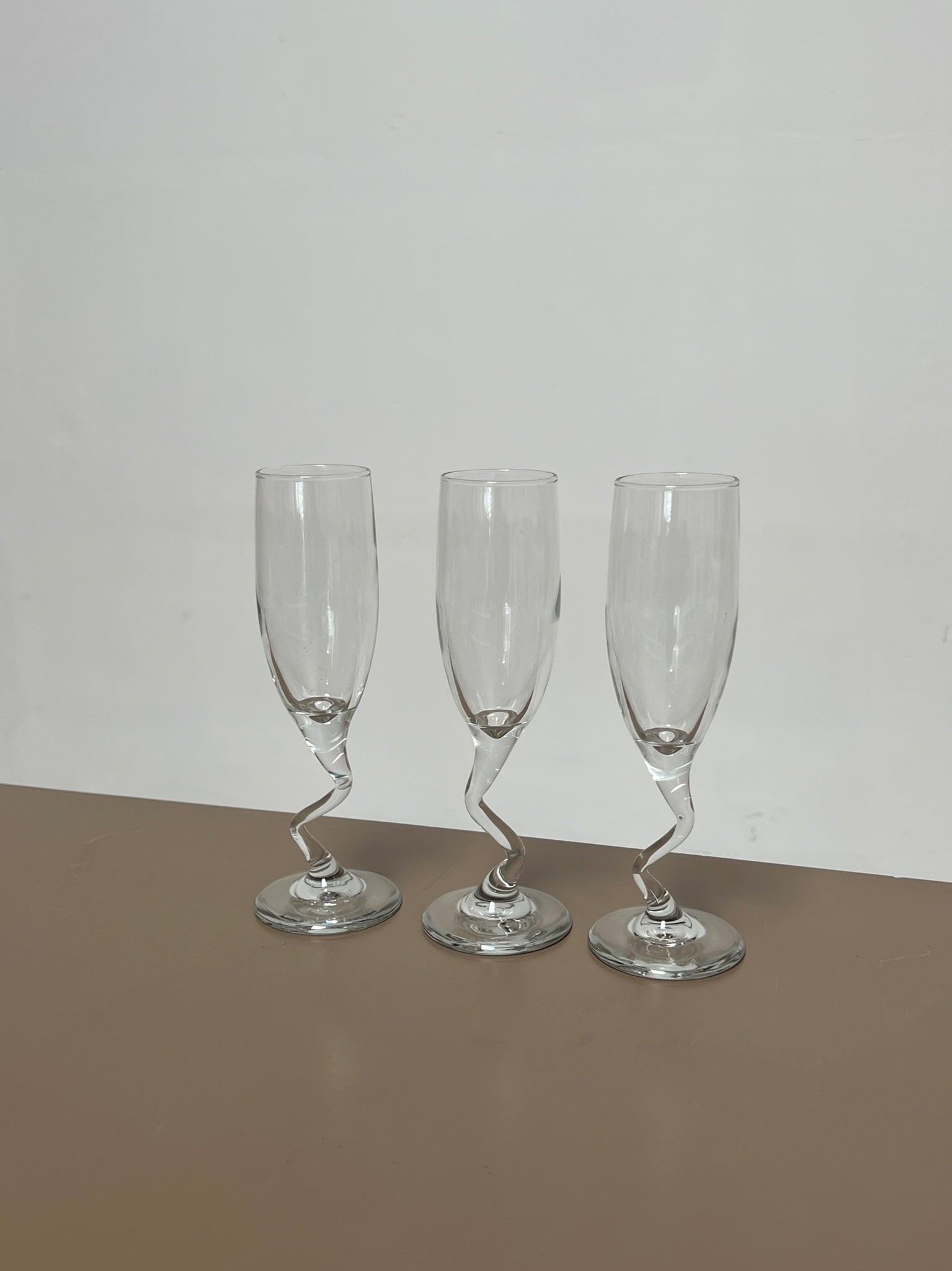 Squiggle Champagne Flute Glasses