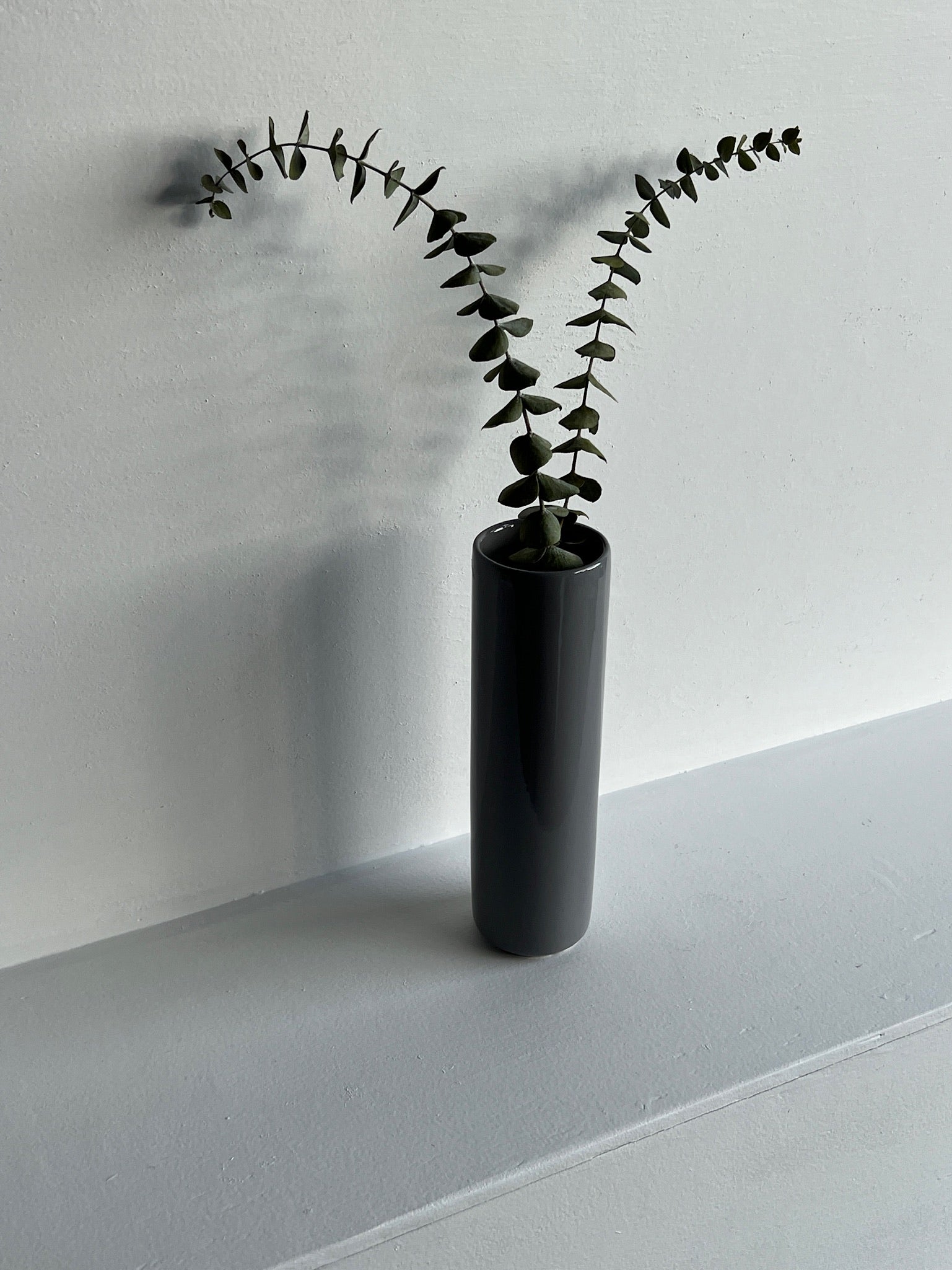 Grey Cylindrical Vase
