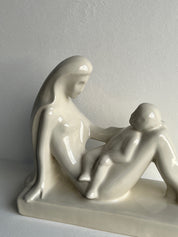Mother and Child Sculpture by Haeger, 1990