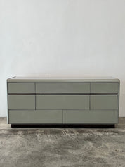 Gray Blue Lacquer Dresser with Mirror by Lane