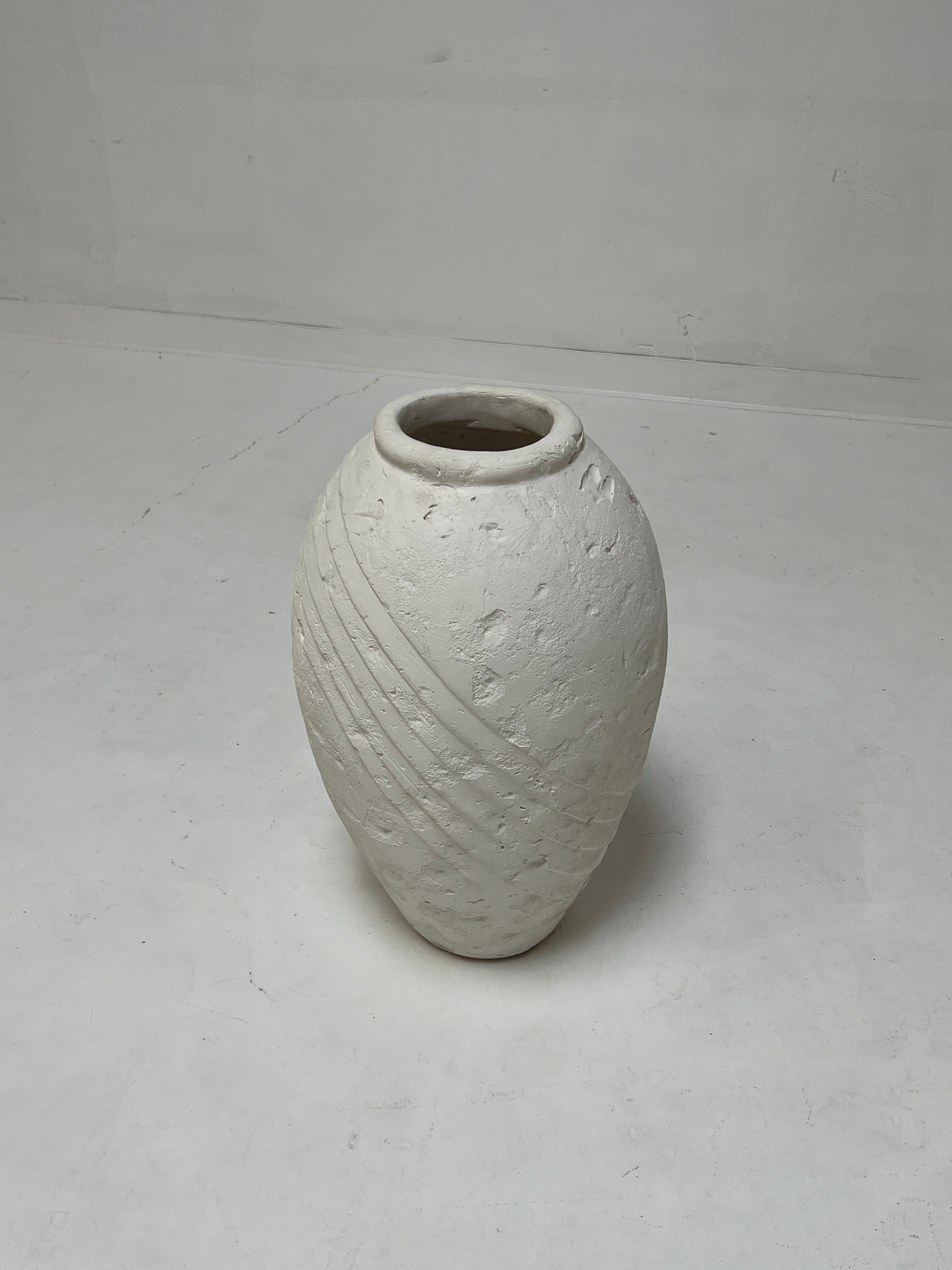 Large White Plaster Vase