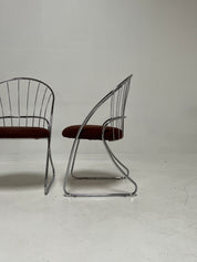 Mid Century Chrome Dining Chairs by Daystrom