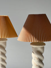 Michael Taylor Style Sculptural Plaster Spiral Column Floor Lamp