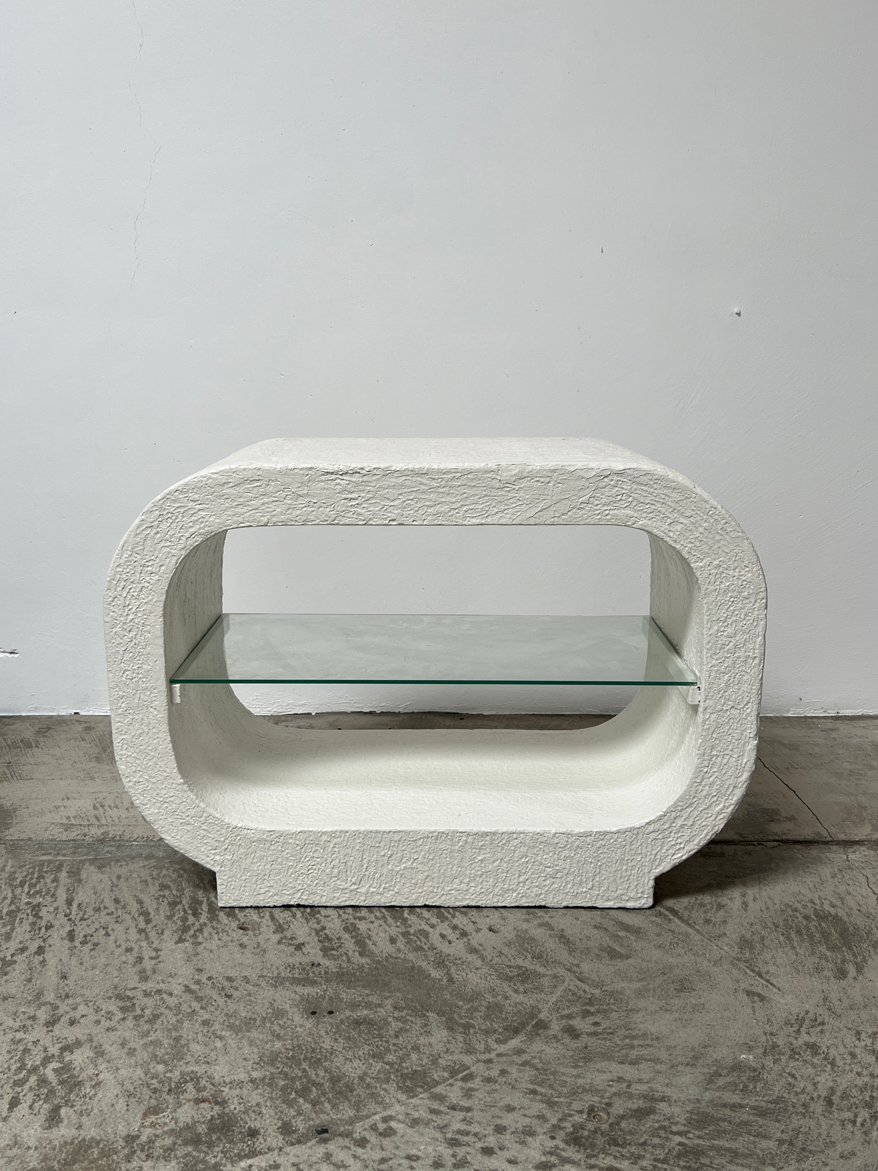 Plaster and Glass Console Table