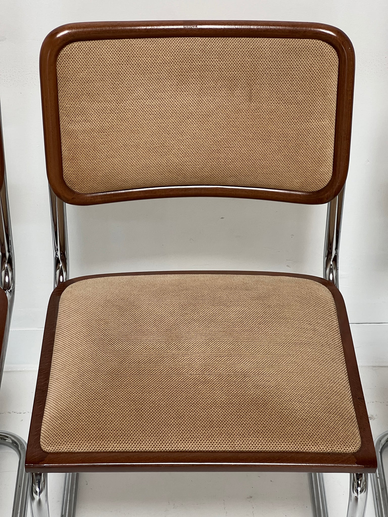 Italian Brown Cantilevered Dining Chairs