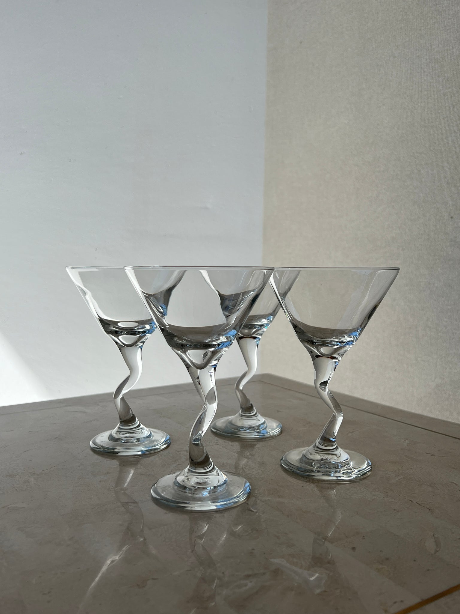 Libbey Squiggle Martini Glasses, Set of 4