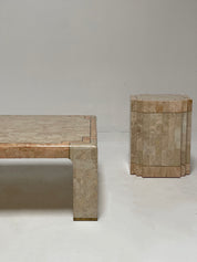 Tessellated Side Table with Inlaid Brass Detail by Marcius for Casa Bique