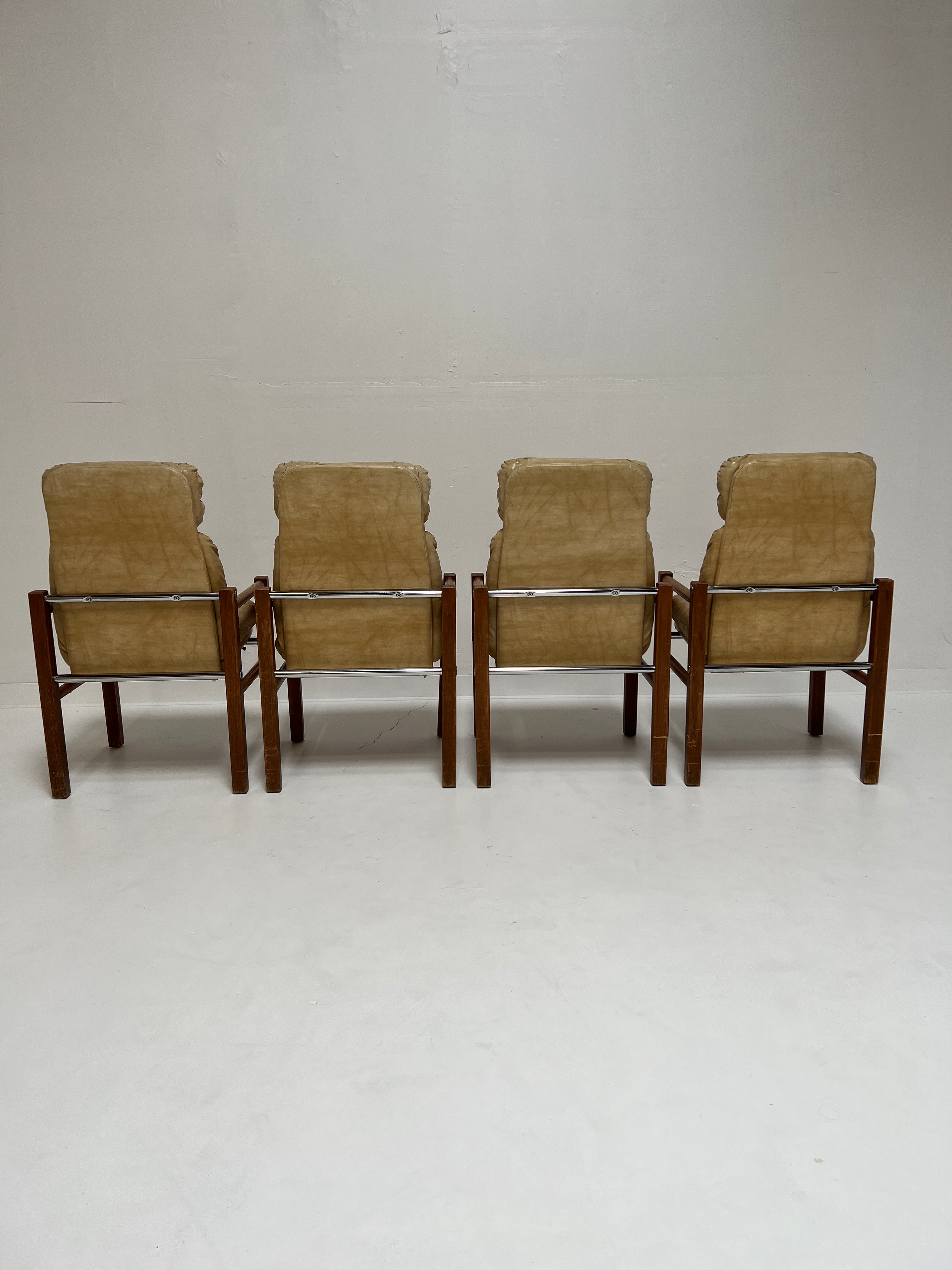 1970s Mid Century Vinyl Dining Chairs