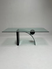 Black Marble and Glass Dining Table