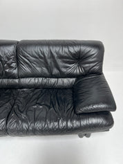 Black Nicoletti Style Leather Sofa