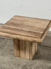 Travertine End Table
